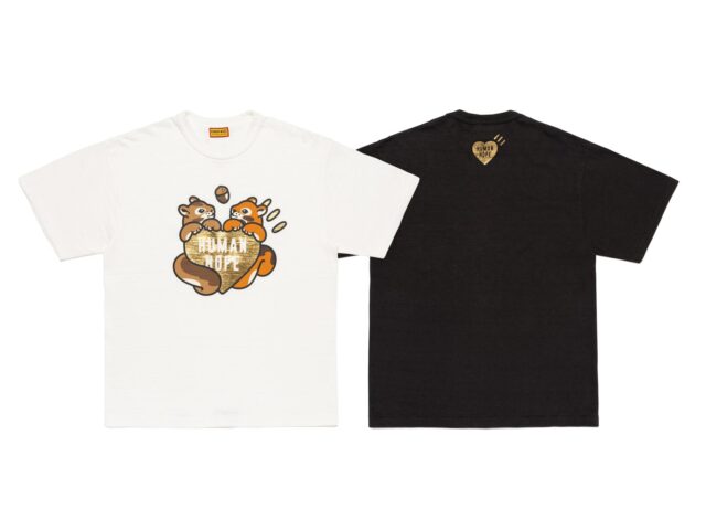 グラフィックTシャツ 14,300円（税込）。2匹のリスがハートを抱えるプリント