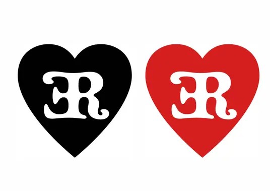 ハートとロゴを組み合わせたER × VERDYのワッペン