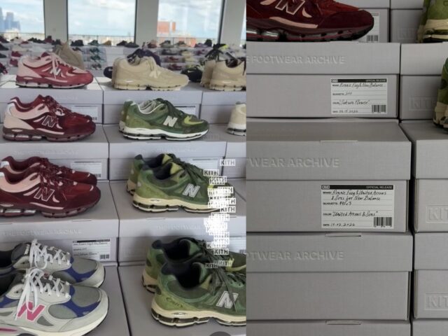 KITH アーカイブショーの 990v3 ボックスラベル