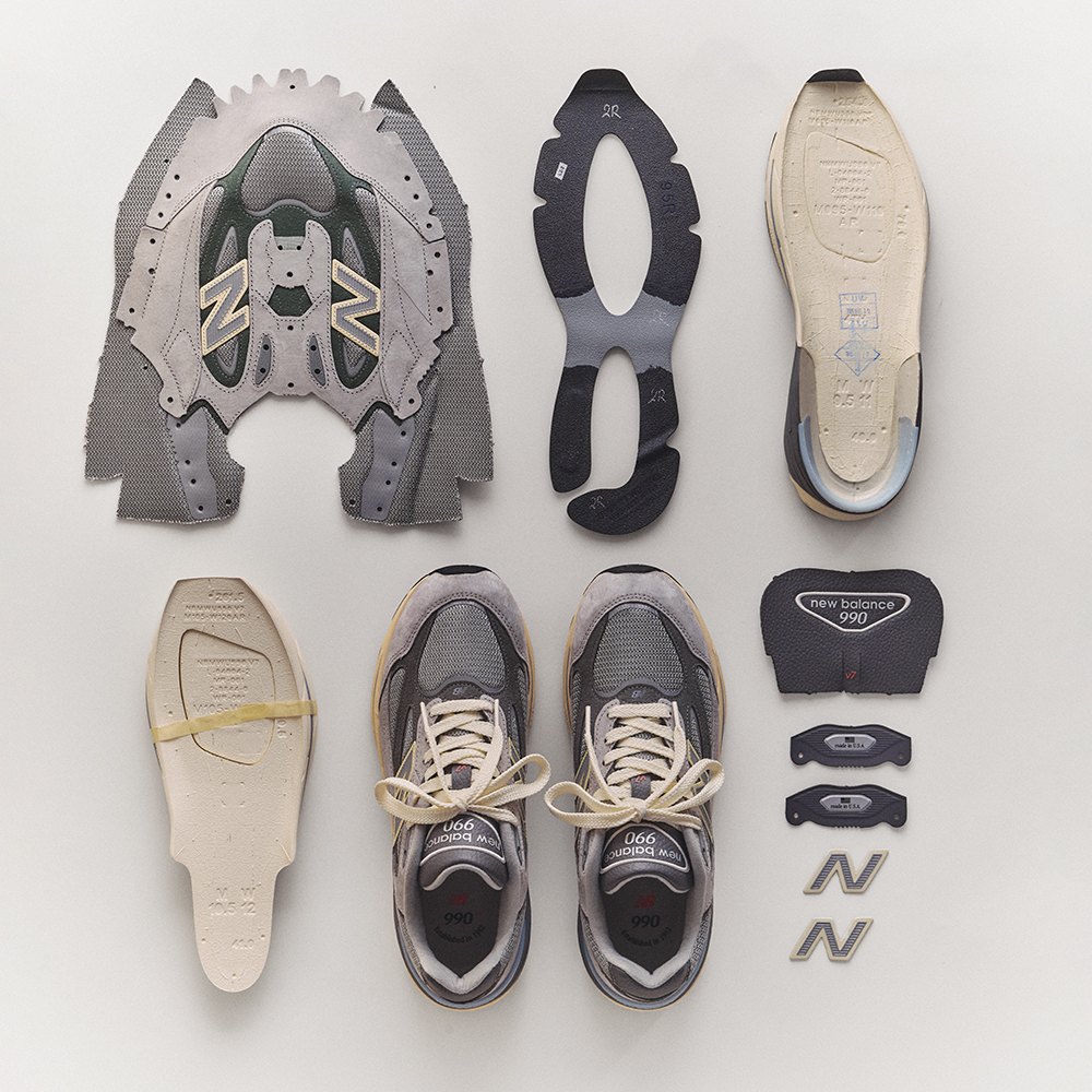 New Balance 990v7(U990GR7)の分解パーツ
