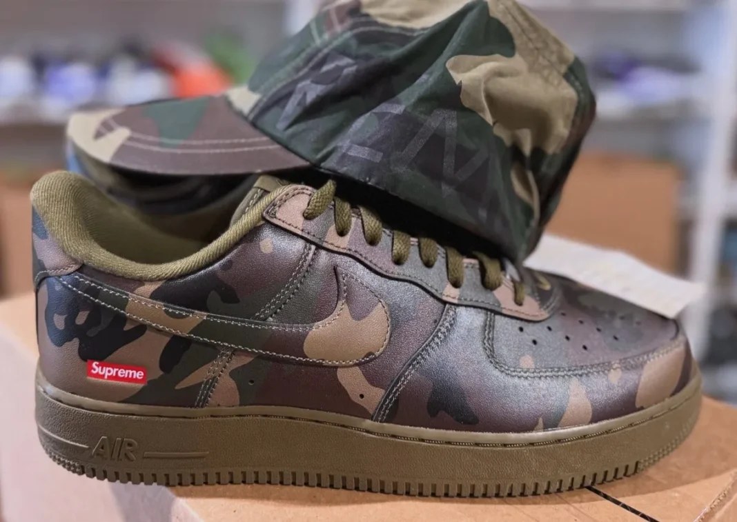 Supreme × Nike Air Force 1 Low Olive Camo(CU9225-900)