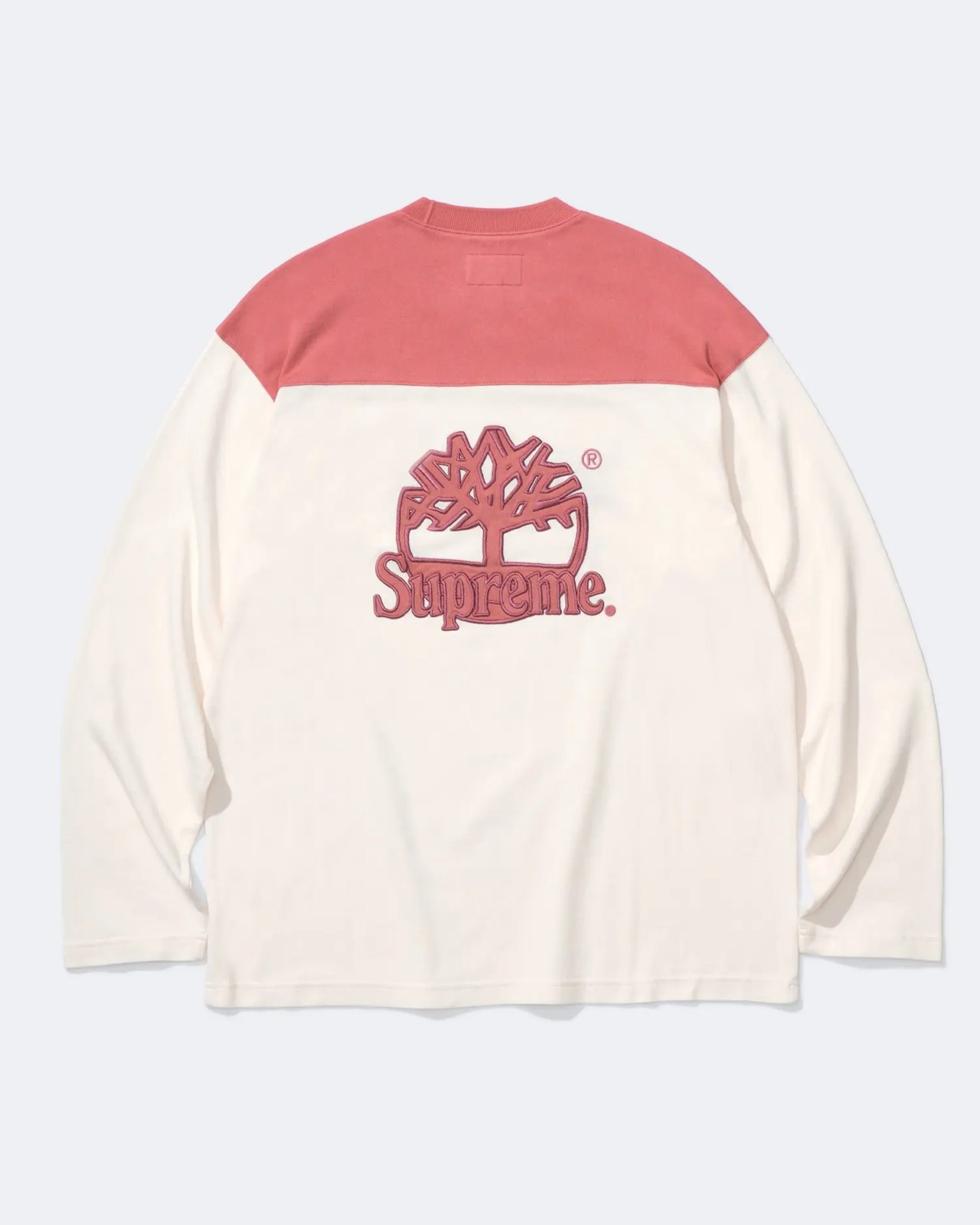 Supreme × Timberland 2026FW L/S Football Top（ピンク）背面