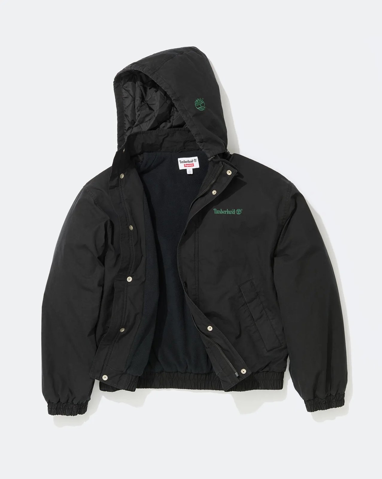 Supreme × Timberland 2026FW Ventile® Utility Jacket（ブラック）裏地はフリース