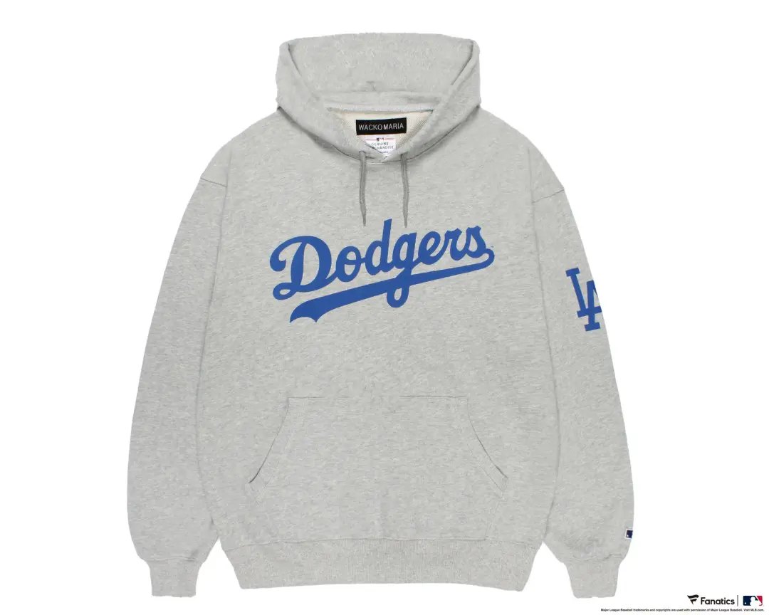 WACKO MARIA × MLB フード付きスウェットシャツ（ドジャース／グレー）