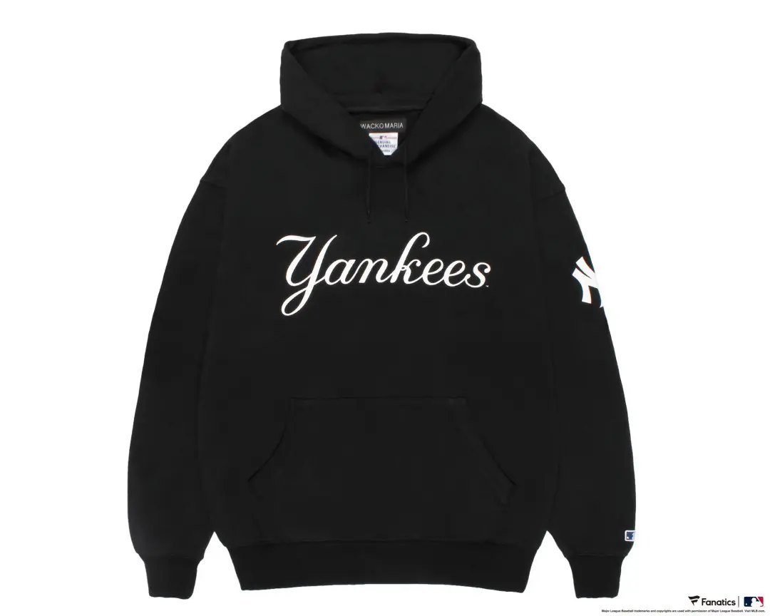 WACKO MARIA × MLB フード付きスウェットシャツ（ヤンキース／ブラック）