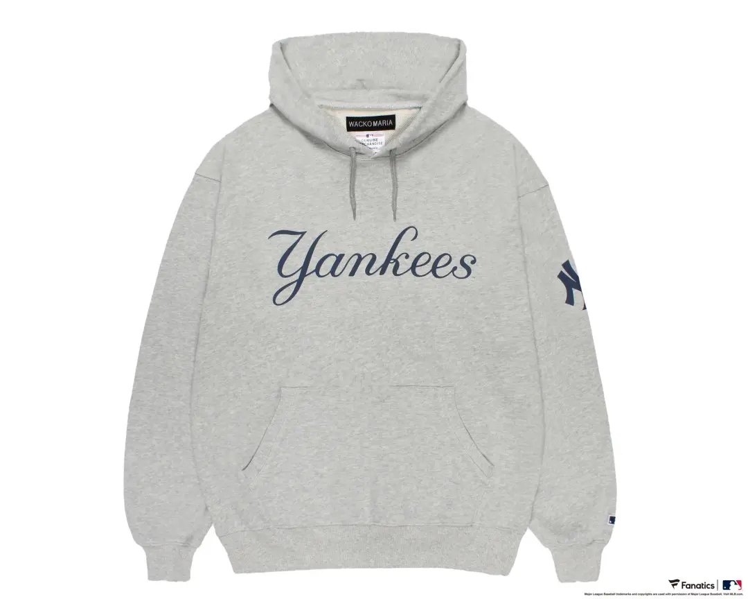 WACKO MARIA × MLB フード付きスウェットシャツ（ヤンキース／グレー）