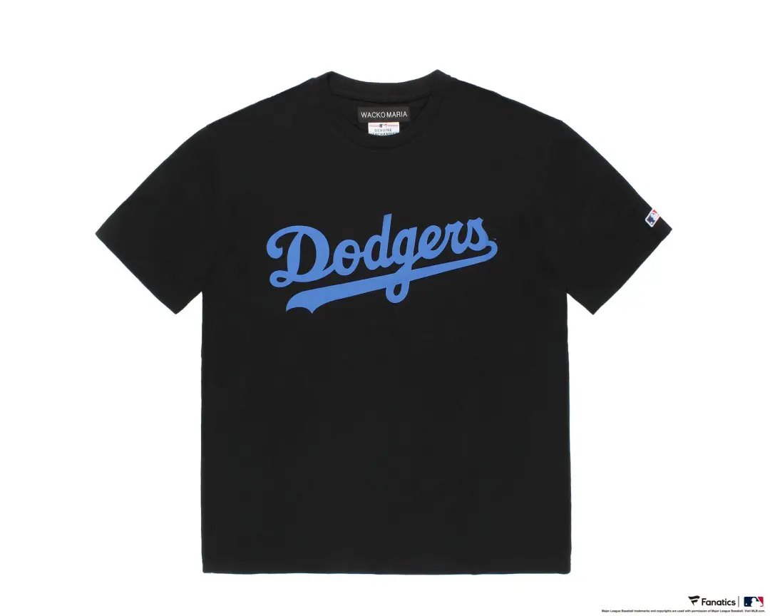 WACKO MARIA × MLB クルーネックTシャツ（ドジャース／ブラック）