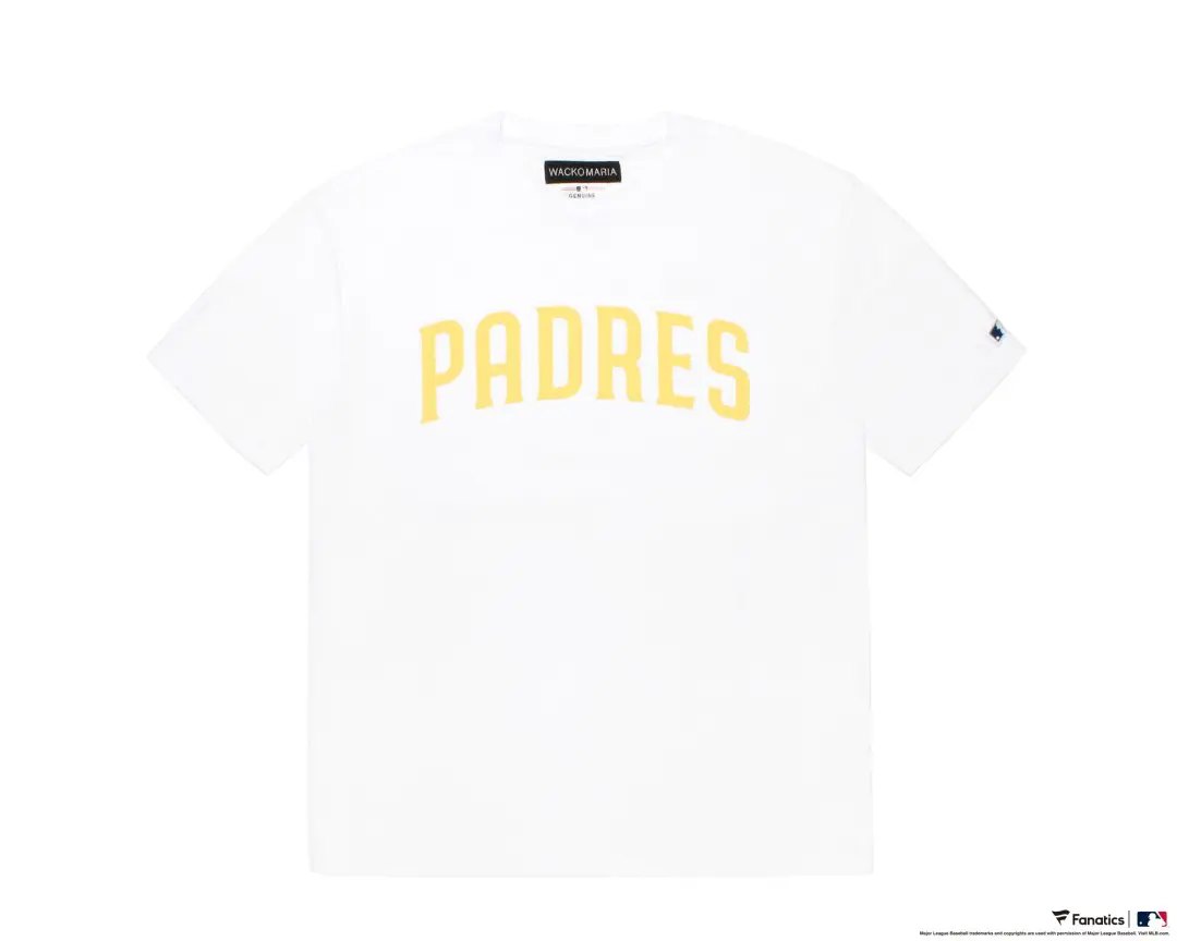 WACKO MARIA × MLB クルーネックTシャツ（パドレス／ホワイト）