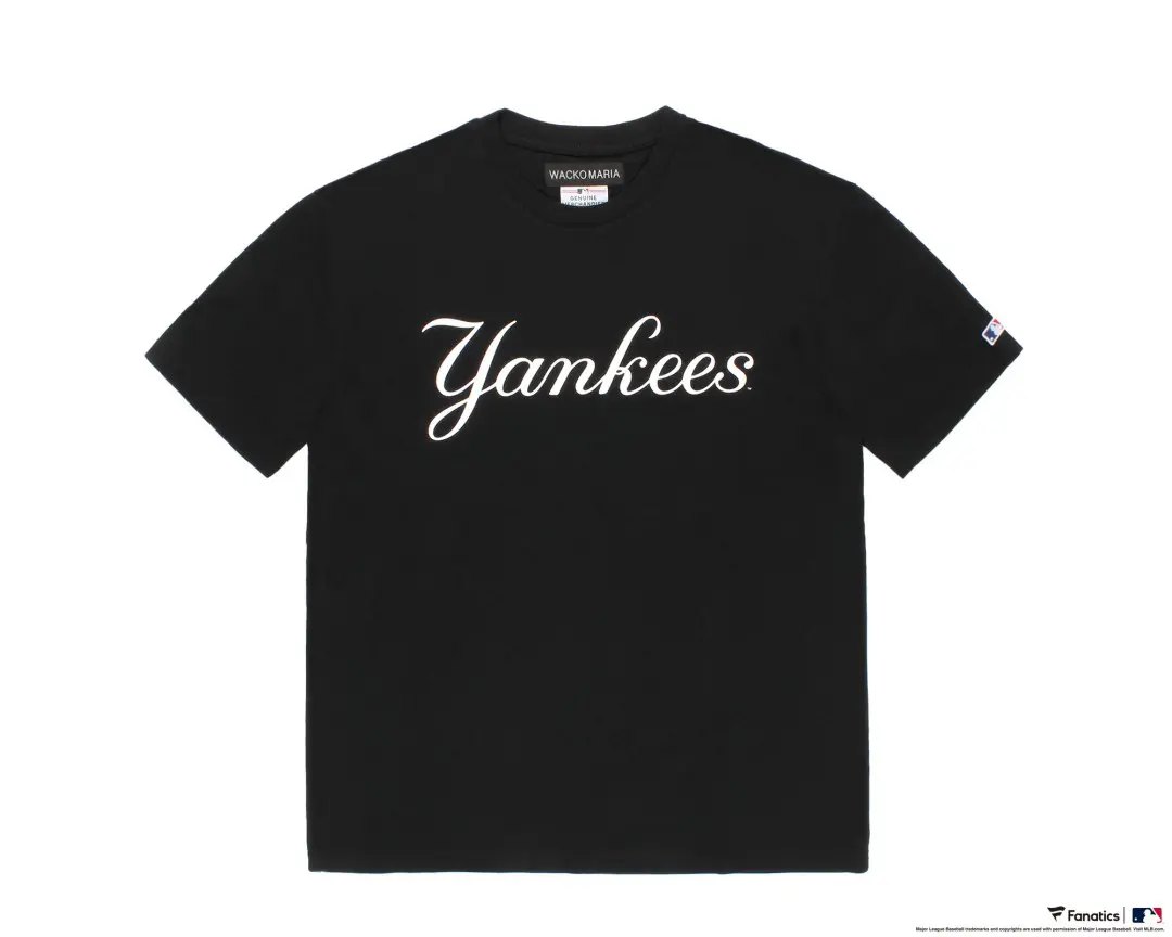 WACKO MARIA × MLB クルーネックTシャツ（ヤンキース／ブラック）